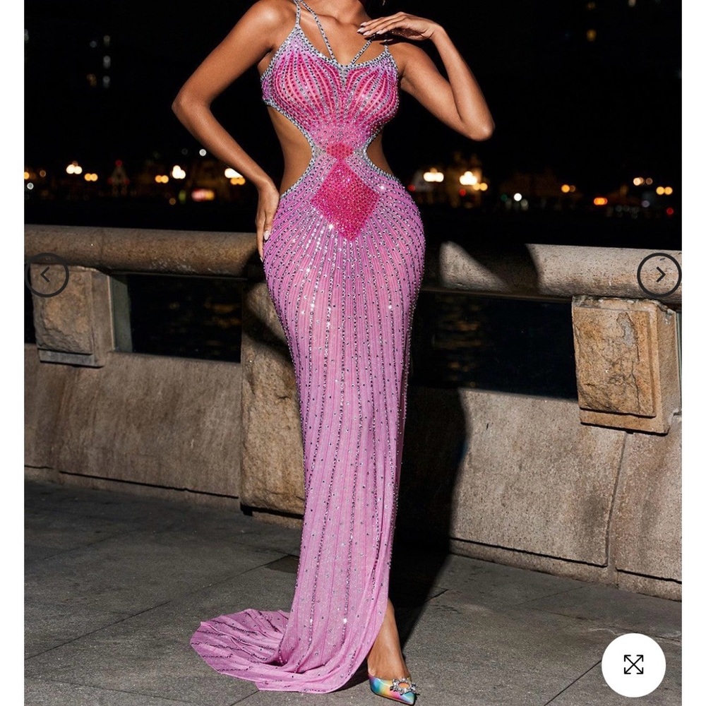 Elegant Pink Evening Gown